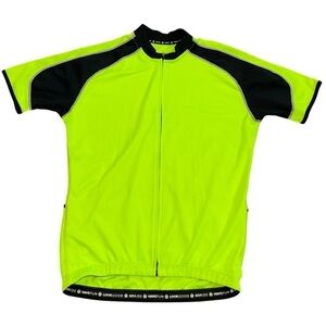 Neon Green Black Men’s S Cycling Pocket Jersey Shirt Biking Bicycling Athletic